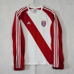 Vintage Adidas Soccer T-Shirt Red/White Long Sleeve, Men's Size M, PRE-OWNED
